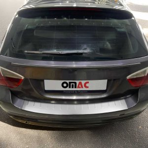 BMW 3 Series E91 Rear Bumper Sill Cover - Omac - S. Steel - Gloss Silver - '09-'11